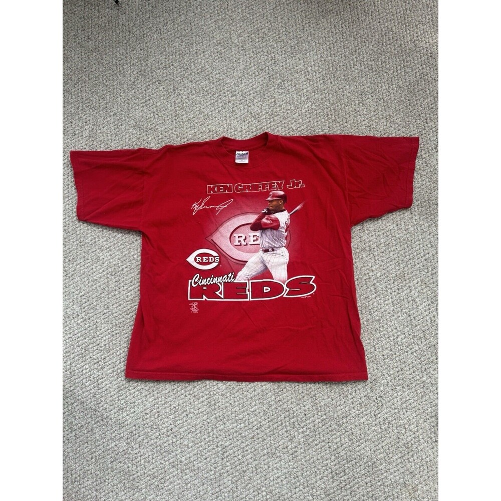 Vintage 2XL XXL Ken Griffey Jr T-Shirt Cincinnati Reds Y2K BIG Graphic 2000 MLB